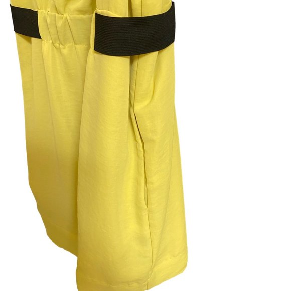 RACHEL ROY YELLOW V-NECK RACERBACK ELASTIC WAIST MINI DRESS POCKETS SZ 4 - Picture 6 of 8